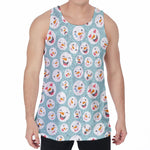 Snowman Emoji Pattern Print Men's Velvet Tank Top
