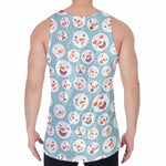 Snowman Emoji Pattern Print Men's Velvet Tank Top