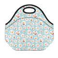 Snowman Emoji Pattern Print Neoprene Lunch Bag