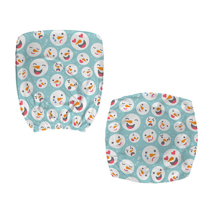 Snowman Emoji Pattern Print Office Chair Cover