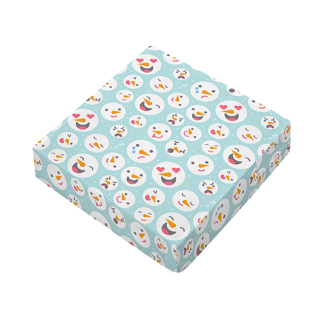 Snowman Emoji Pattern Print Outdoor Seat Cushion Cover