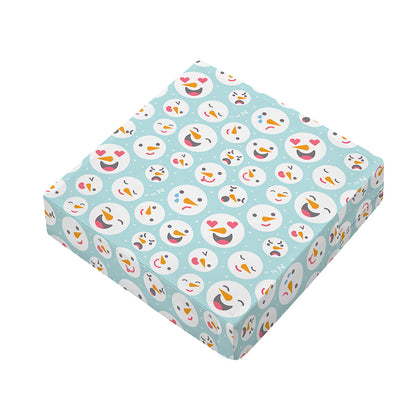 Snowman Emoji Pattern Print Outdoor Seat Cushion Cover