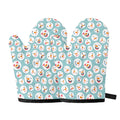 Snowman Emoji Pattern Print Oven Mitts
