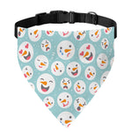 Snowman Emoji Pattern Print Over The Collar Dog Bandana