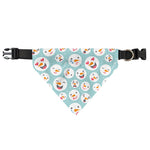 Snowman Emoji Pattern Print Over The Collar Dog Bandana