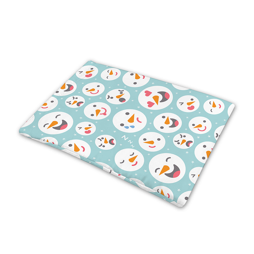 Snowman Emoji Pattern Print Pet Cooling Mat Cover