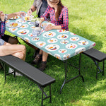 Snowman Emoji Pattern Print Picnic Table Cover