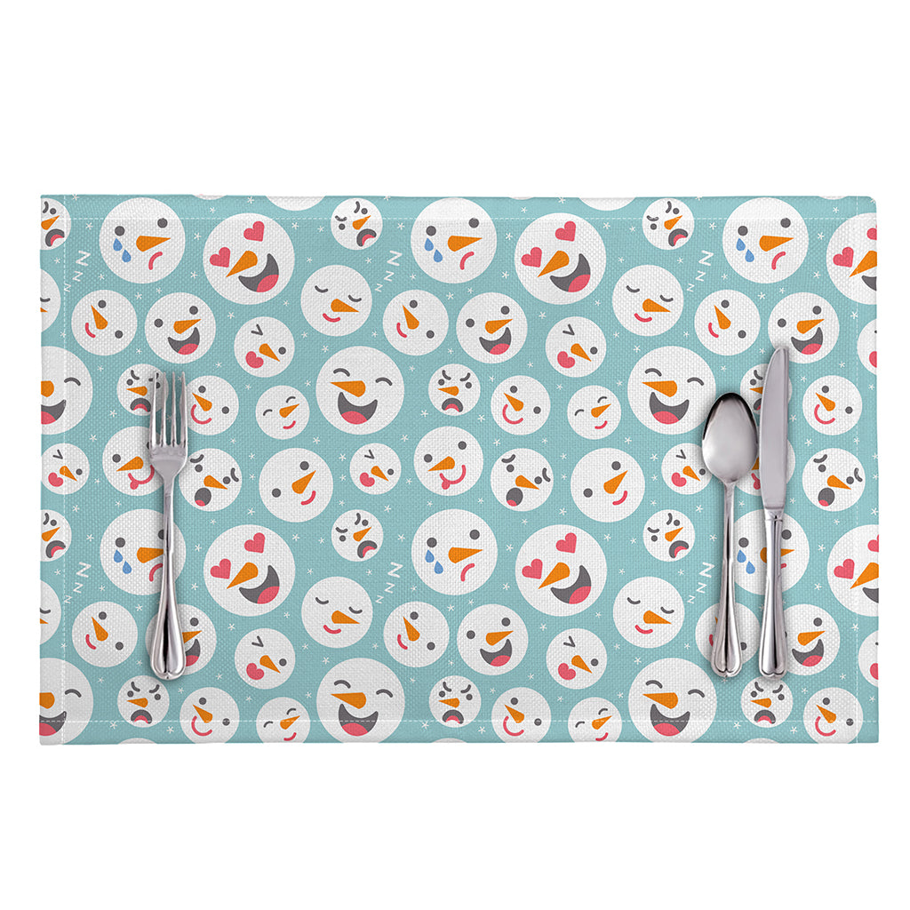 Snowman Emoji Pattern Print Placemat