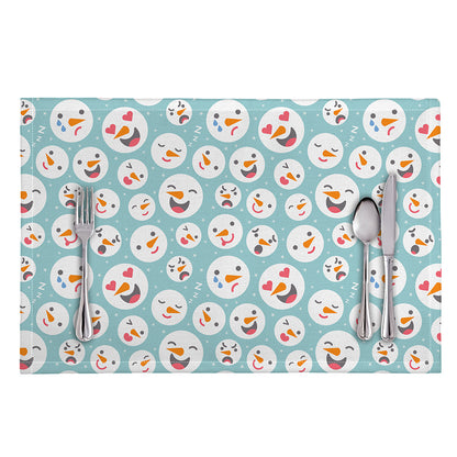 Snowman Emoji Pattern Print Placemat