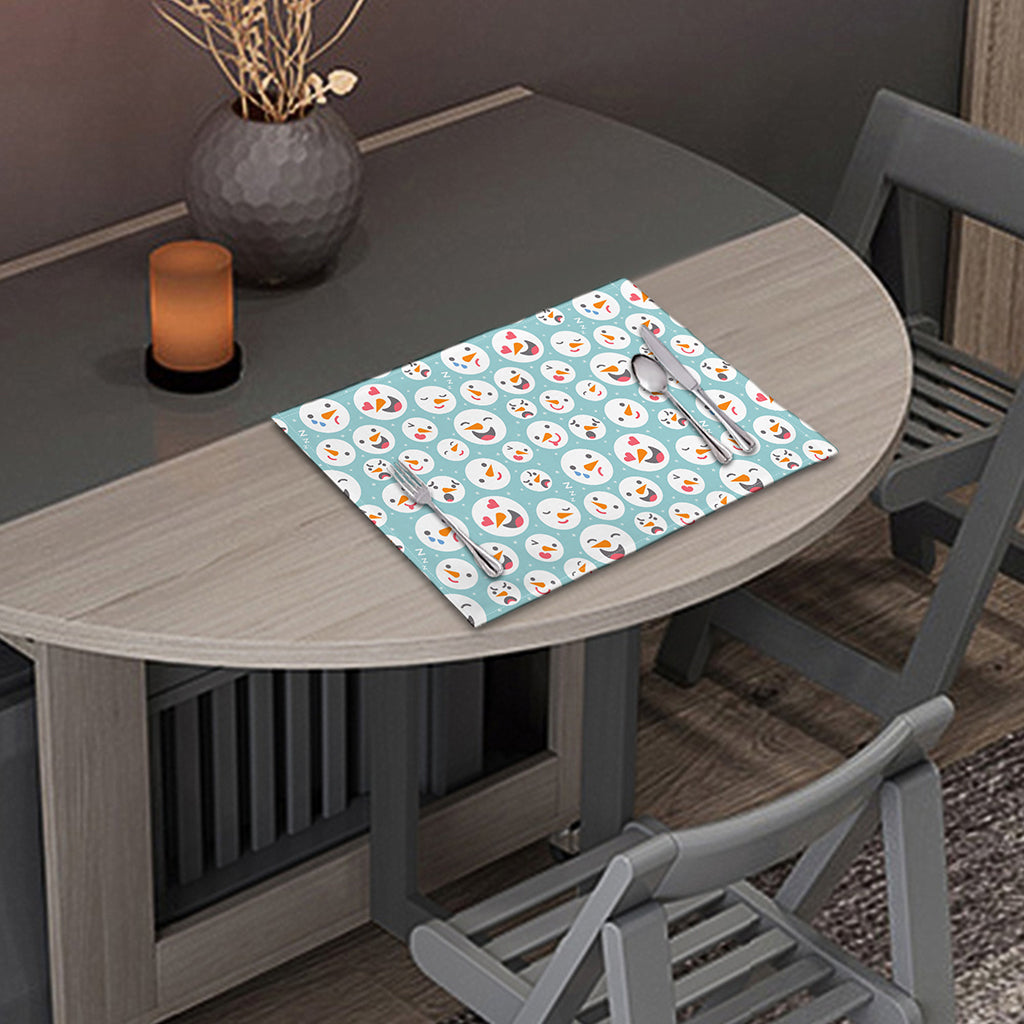 Snowman Emoji Pattern Print Placemat