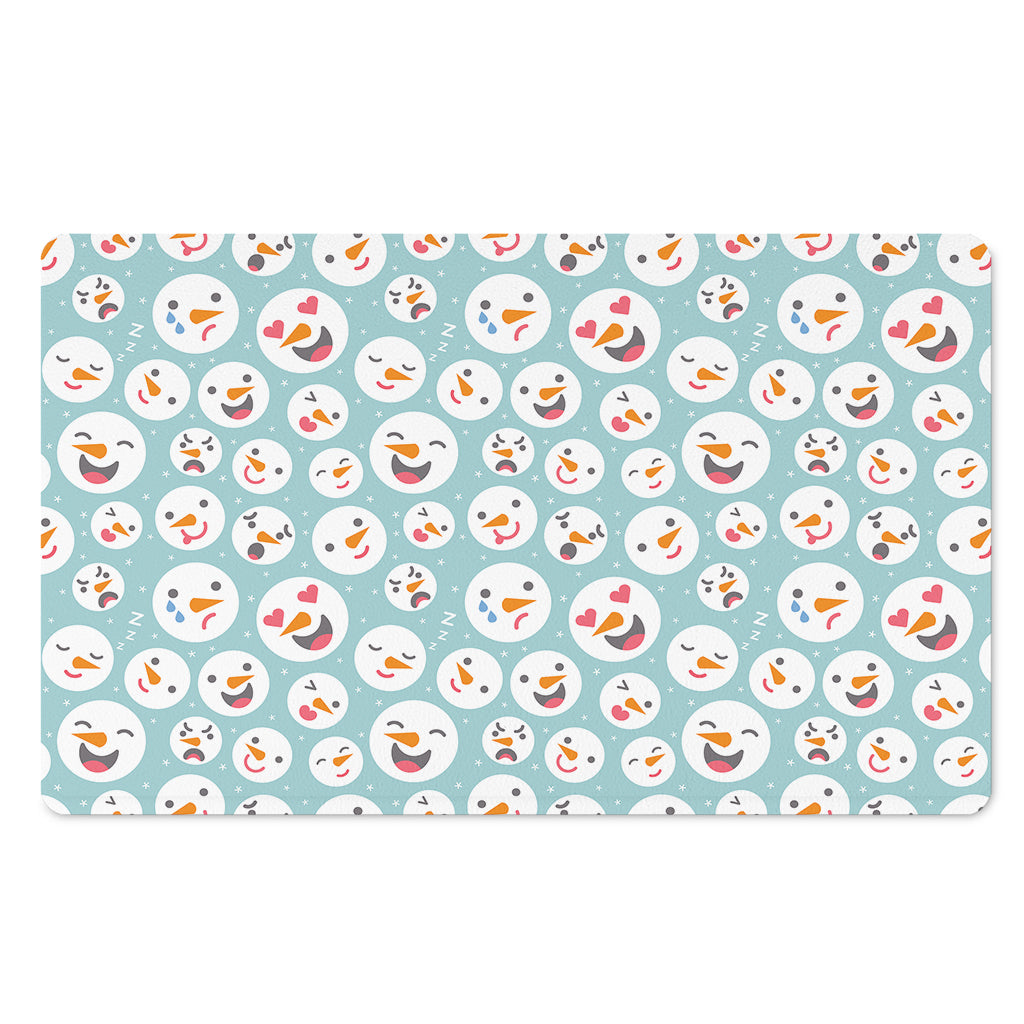 Snowman Emoji Pattern Print Polyester Doormat
