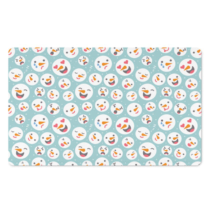 Snowman Emoji Pattern Print Polyester Doormat
