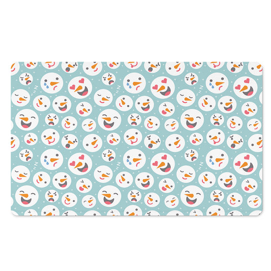 Snowman Emoji Pattern Print Polyester Doormat