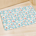 Snowman Emoji Pattern Print Polyester Doormat