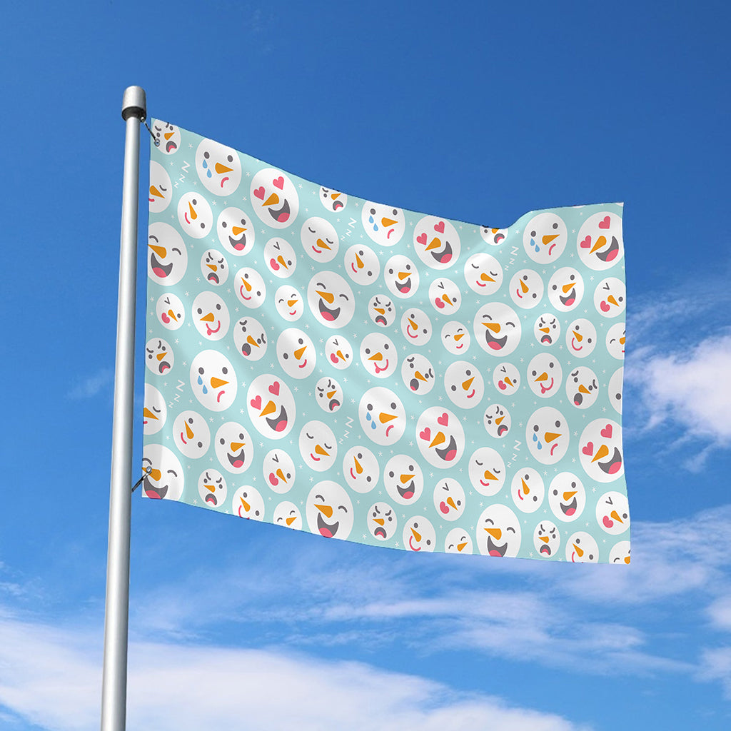 Snowman Emoji Pattern Print Polyester Flag