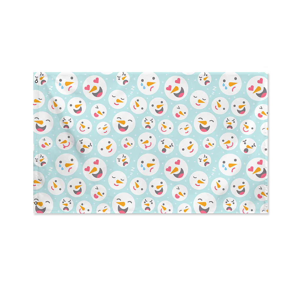 Snowman Emoji Pattern Print Polyester Flag