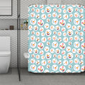Snowman Emoji Pattern Print Polyester Shower Curtain