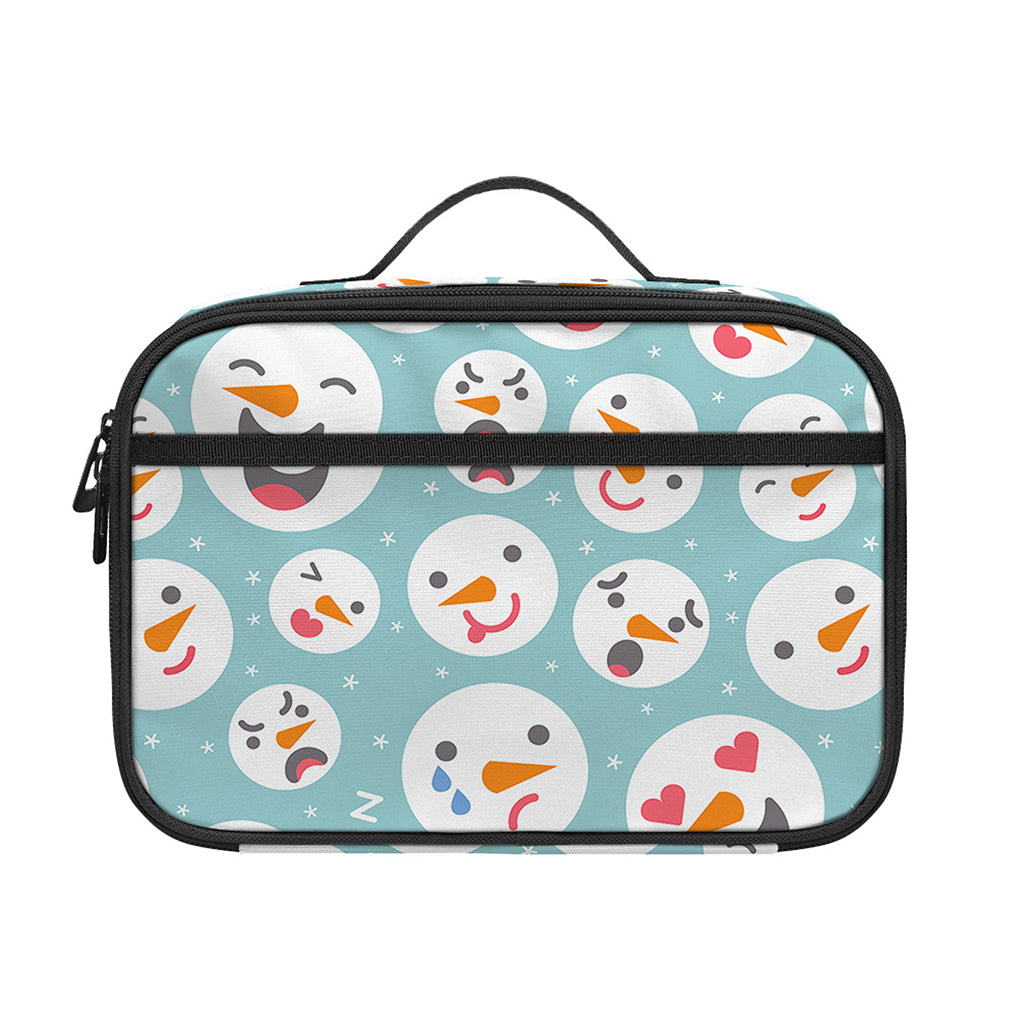 Snowman Emoji Pattern Print Portable Lunch Bag