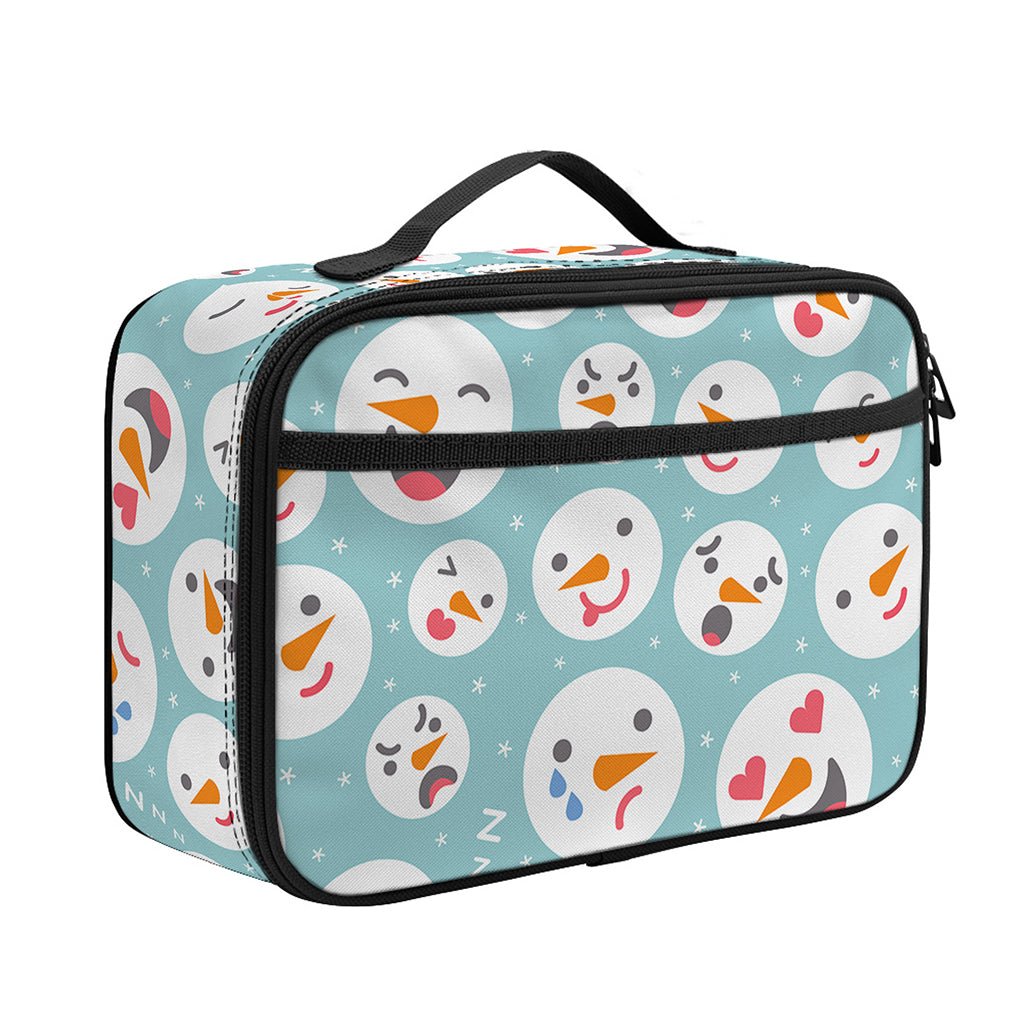 Snowman Emoji Pattern Print Portable Lunch Bag