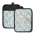 Snowman Emoji Pattern Print Pot Holders With Pocket