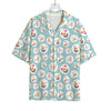 Snowman Emoji Pattern Print Rayon Hawaiian Shirt