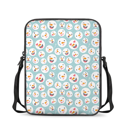 Snowman Emoji Pattern Print Rectangular Crossbody Bag