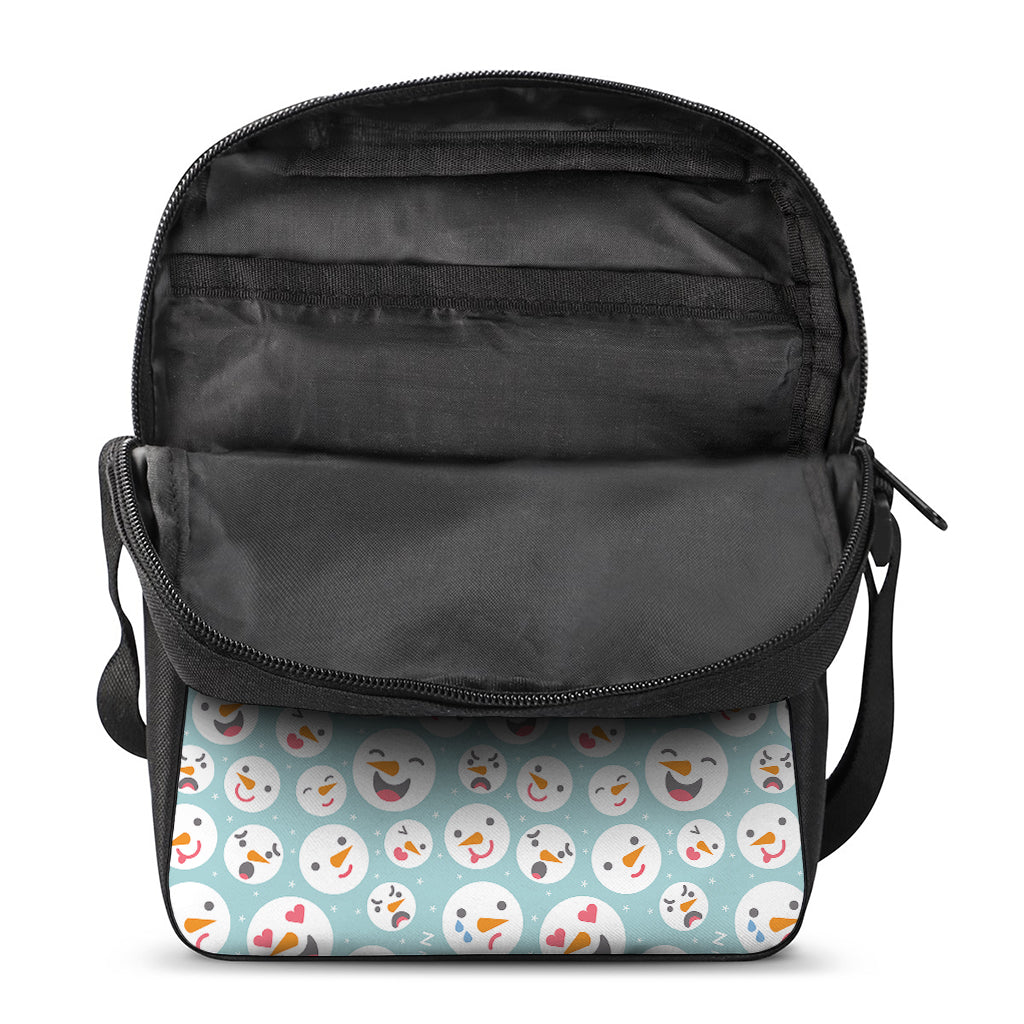 Snowman Emoji Pattern Print Rectangular Crossbody Bag