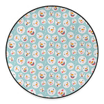 Snowman Emoji Pattern Print Round Floor Mat