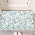Snowman Emoji Pattern Print Rubber Doormat