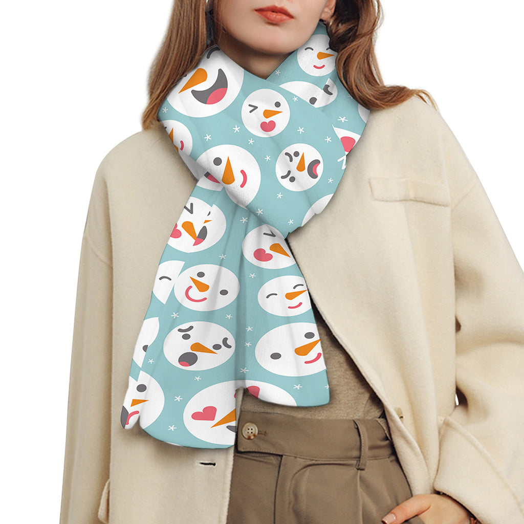 Snowman Emoji Pattern Print Scarf