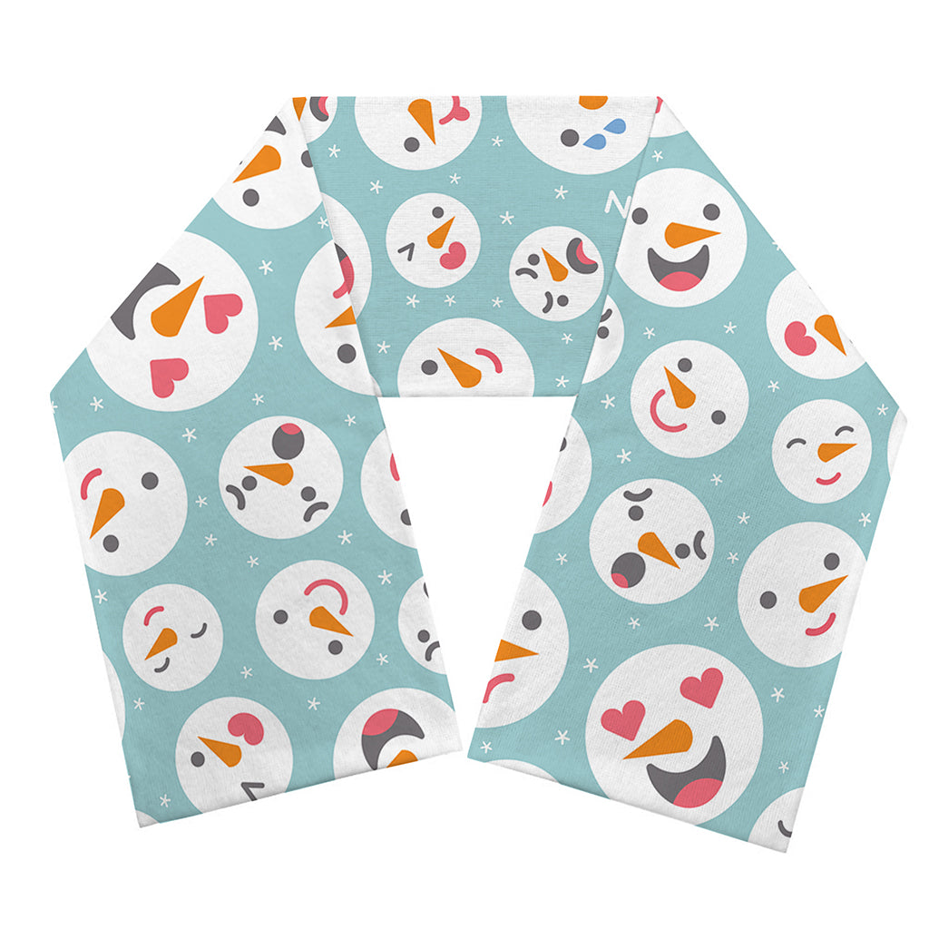 Snowman Emoji Pattern Print Scarf