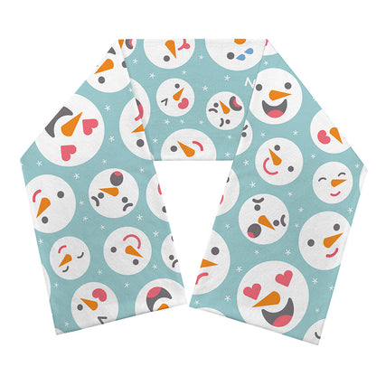 Snowman Emoji Pattern Print Scarf