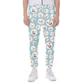 Snowman Emoji Pattern Print Joggers
