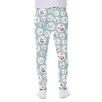 Snowman Emoji Pattern Print Scuba Joggers
