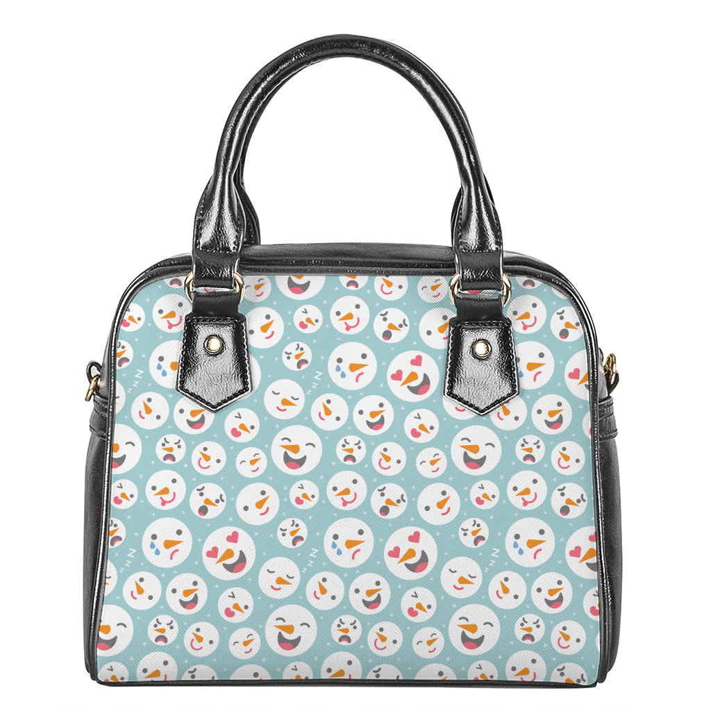 Snowman Emoji Pattern Print Shoulder Handbag