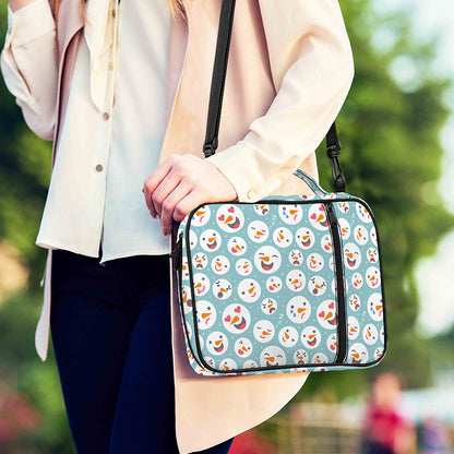 Snowman Emoji Pattern Print Shoulder Strap Bible Bag