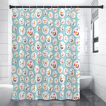 Snowman Emoji Pattern Print Shower Curtain