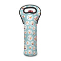 Snowman Emoji Pattern Print Single Neoprene Wine Tote