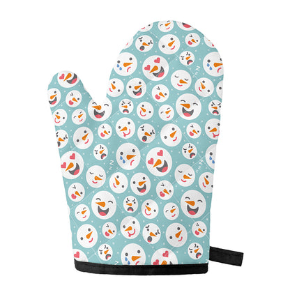 Snowman Emoji Pattern Print Single Oven Mitt