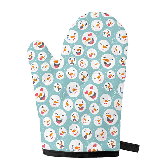 Snowman Emoji Pattern Print Single Oven Mitt