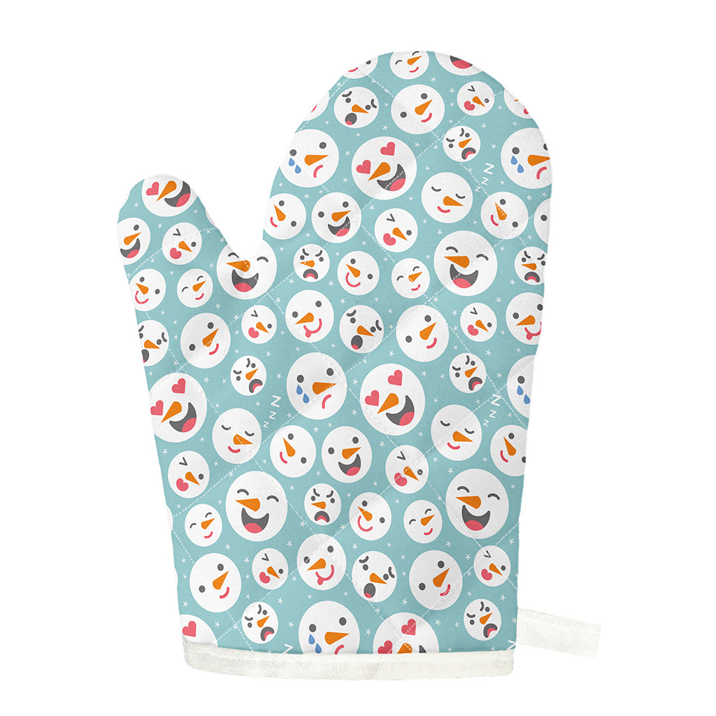 Snowman Emoji Pattern Print Single Oven Mitt