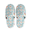 Snowman Emoji Pattern Print Slippers