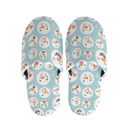 Snowman Emoji Pattern Print Slippers