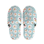 Snowman Emoji Pattern Print Slippers