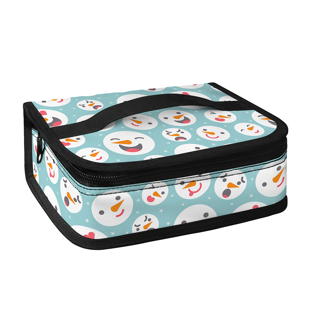 Snowman Emoji Pattern Print Small Lunch Bag