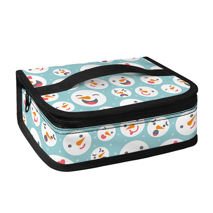 Snowman Emoji Pattern Print Small Lunch Bag