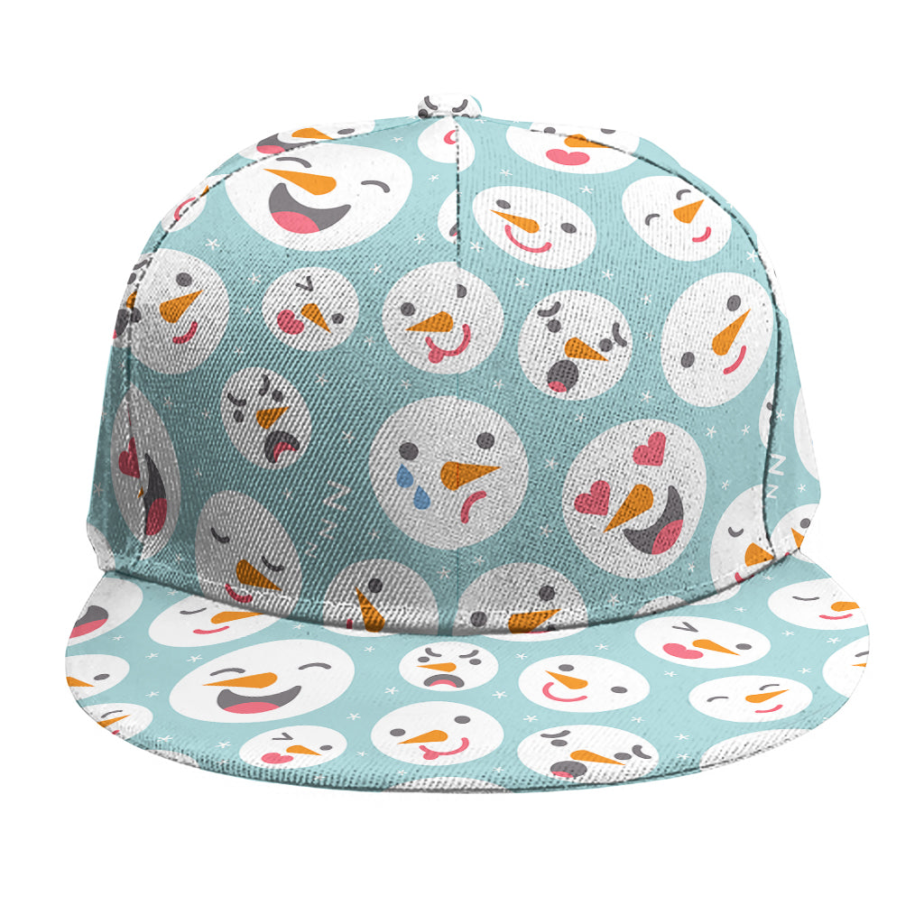 Snowman Emoji Pattern Print Snapback Cap