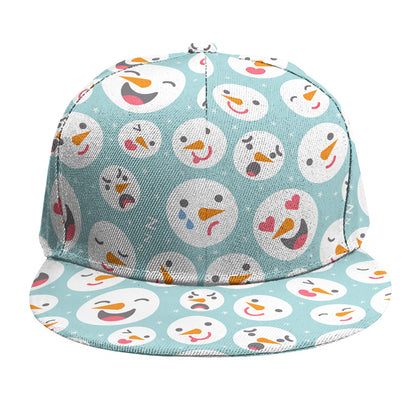 Snowman Emoji Pattern Print Snapback Cap