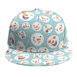 Snowman Emoji Pattern Print Snapback Cap