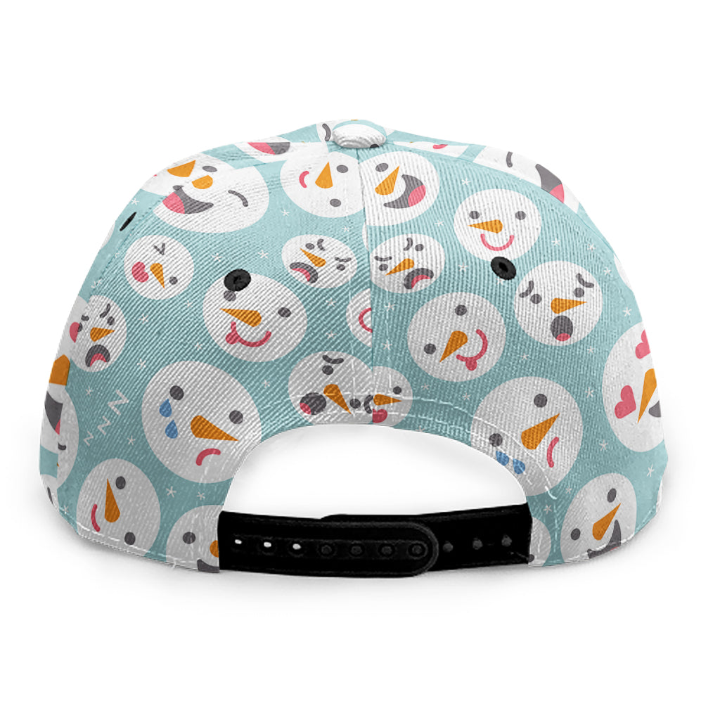 Snowman Emoji Pattern Print Snapback Cap